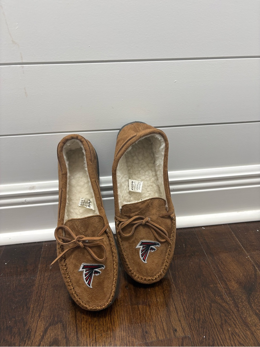 Men's Brown Suede Moccasin Slippers with Sherpa Lining